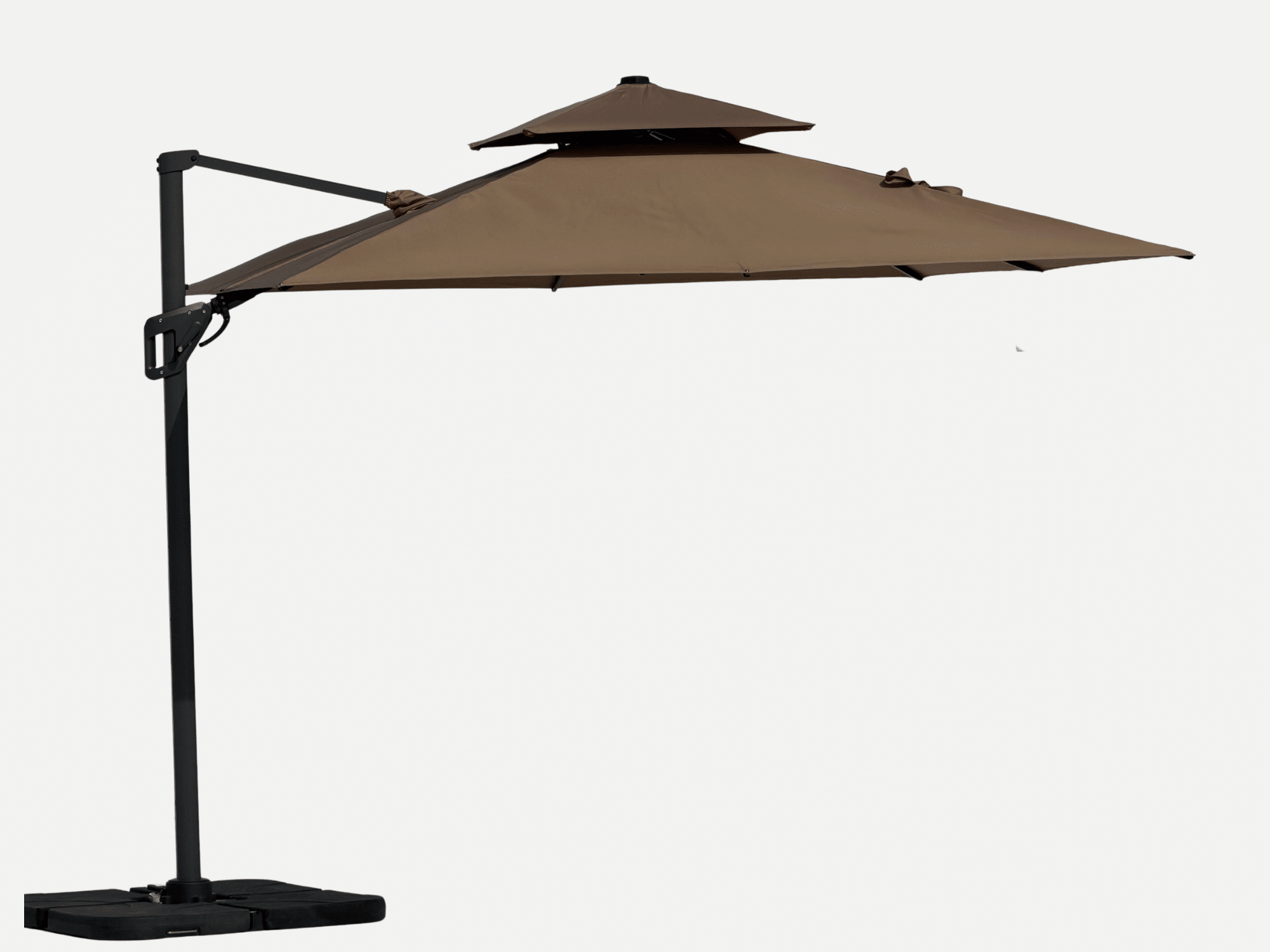Hængeparasol 3x3 meter Taupe Linhai.