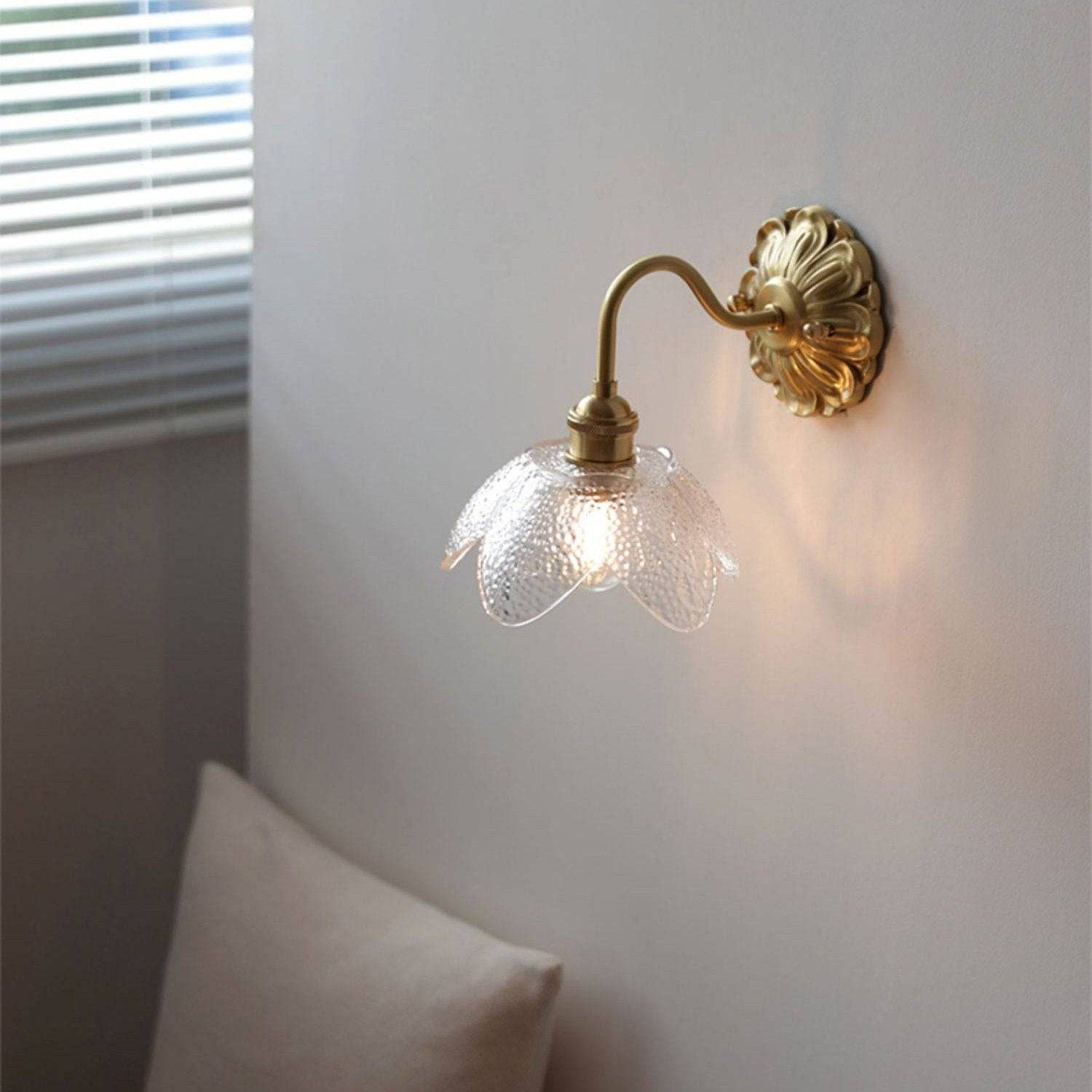 SfeerLuxe - Vädrad Glas Vägglampa med Svanhals - C
