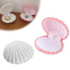 Doyime Accessory 2 Mini Jewelry Shell Flocking Gift Jewelry Accessory Jewelry Box for Present Ring Case, Pieces, Box, Shape, Material, Box, Case,