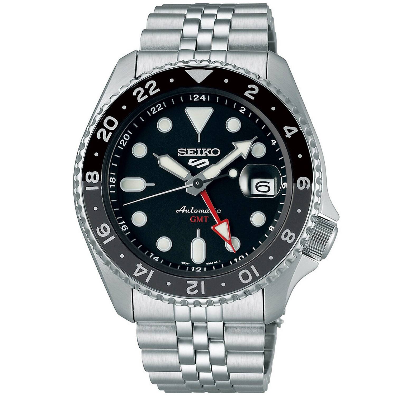 Seiko 5 Sports Automatic GMT SSK001K1 - Automatiskt - 43 mm - Analogt - Herr - Hardlex Mineralglas - Svart (22 mm)