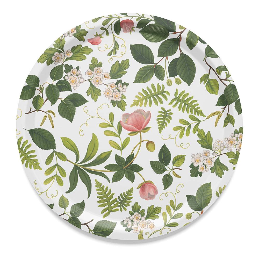 Blomsterlund rund Grön Bricka Arvidssons Textil