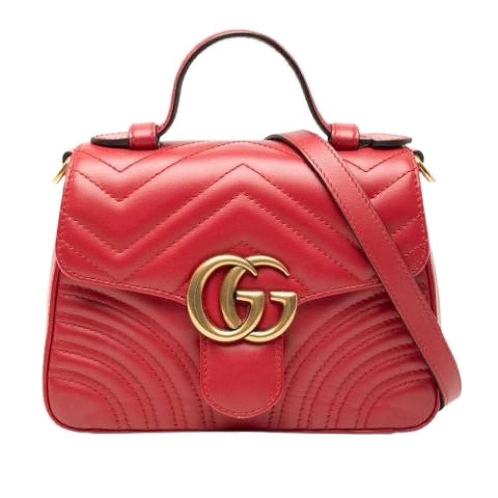 Gucci Vintage Pre-owned Quilted Satchel - Vintage - Dame - Rød - ONE SIZE - Uld