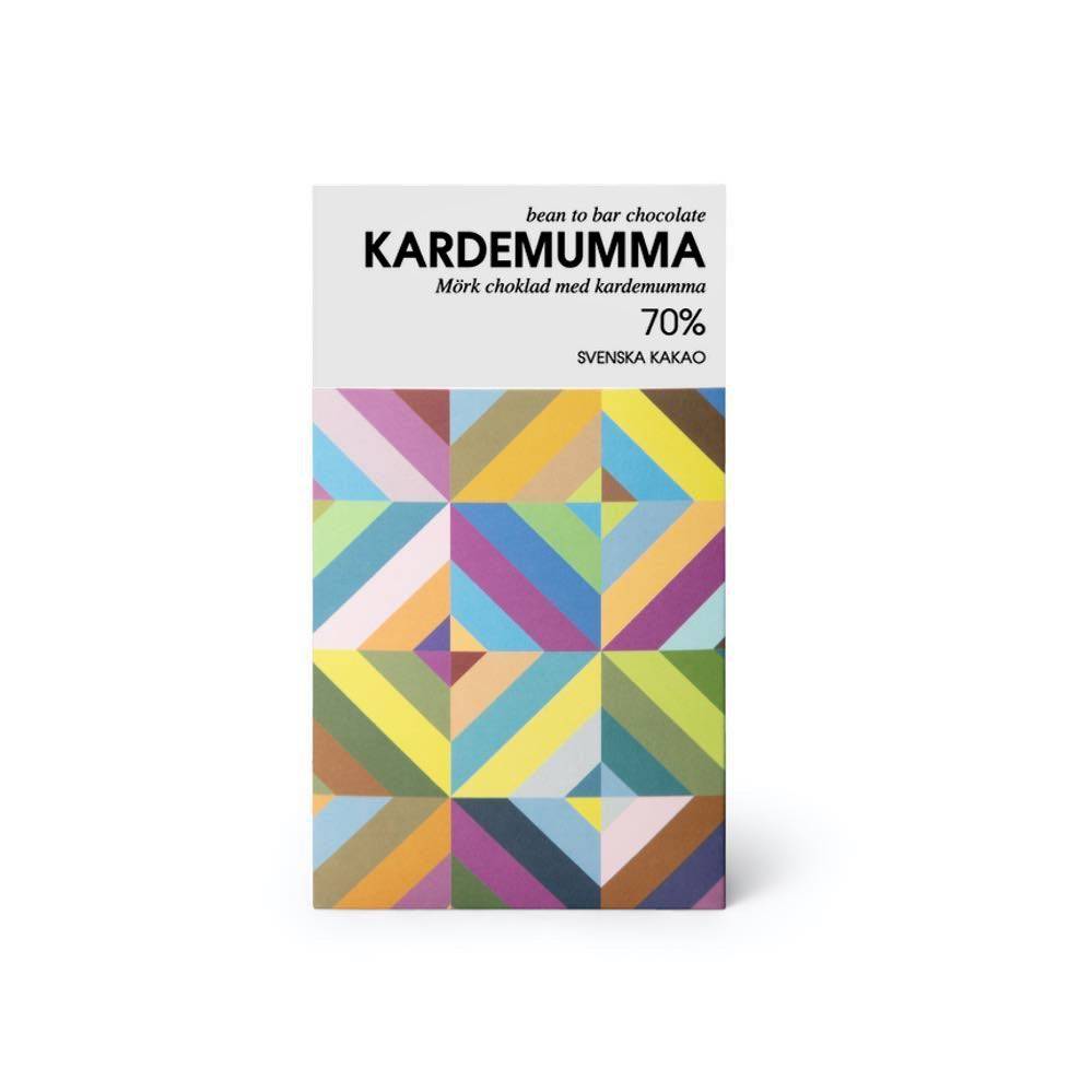 Chokladkaka med smak av kardemumma - Mörk choklad 70% - Singelpack chokladkaka (50 gram)