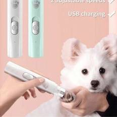1 st elektrisk kloslip för husdjur, klotrimmer för katt och hund med kraftfull motor, enkel slipning, strass-sliphjul, 3 sliplägen, USB-laddningsbar, - Multifärgad (blå,Vit)