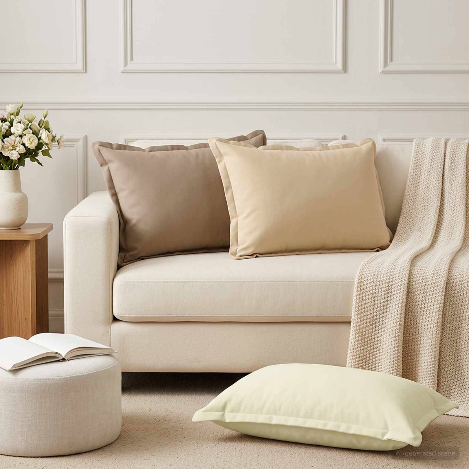 vidaXL Kuddöverdrag 6 st HOUTEN Beige 50 x 80 cm Polyester