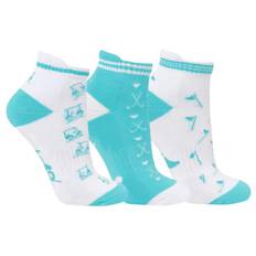 Surprizeshop 3 Pair Pack Ladies Golf Socks - Blue (Size 4-7 UK)