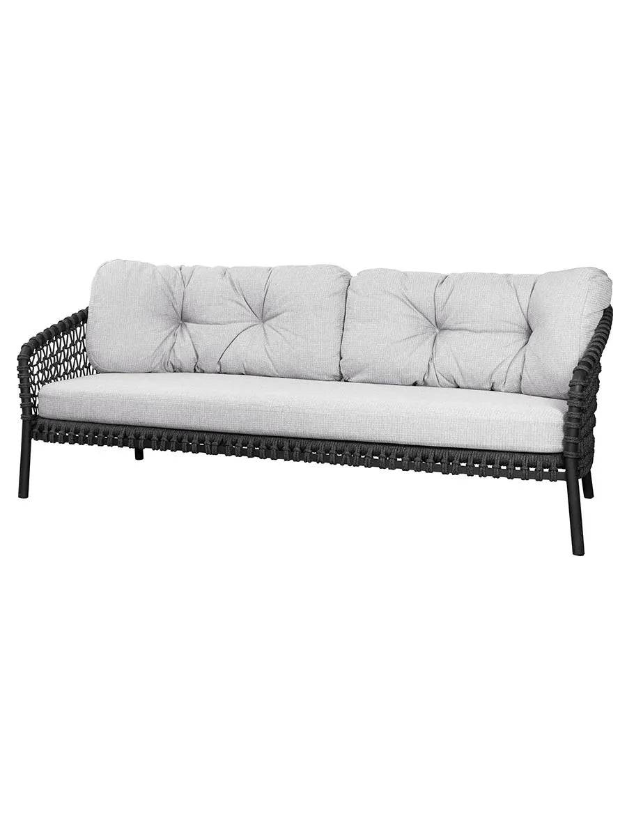 Ocean large 3-pers. Sofa, soft rope fra Cane-line White grey - Cane-line AirTouch w/QuickDry & Airflow - Jacobsen Plus