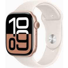 Apple Watch Series 10 Aluminium 46 mm (2024) | GPS | roségold | Sportband M/L | Stjärnglans