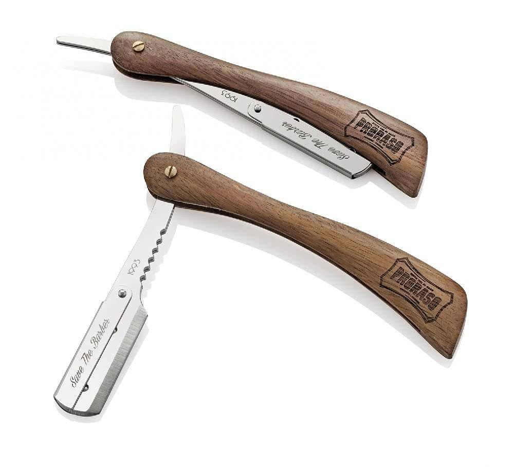 PRORASO Professional Old-Style Razor Razor for a Close Shave, Folding, Made in Italy, 1 Razor (x 1)