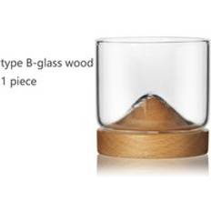 Mountain whiskey glaskopp minimalistisk träbas rocks öl vinglas juice kopp bar hotell drinkware - 1 st ljus typ b