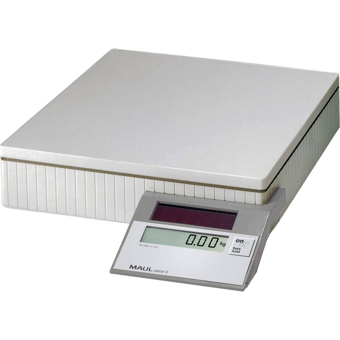 Maul MAULparcel S 50 Paketvåg 1745082-ISO Kalibrerad (ISO) Vägningsområde 50 kg Läsbarhet 10 g, 50 g solcell Grå