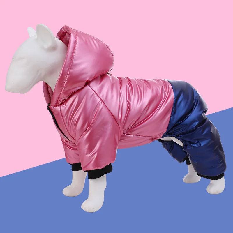 Waterproof Winter Down Hoodie Jacket for Small Dogs - Pink / XXXL (XXXL)