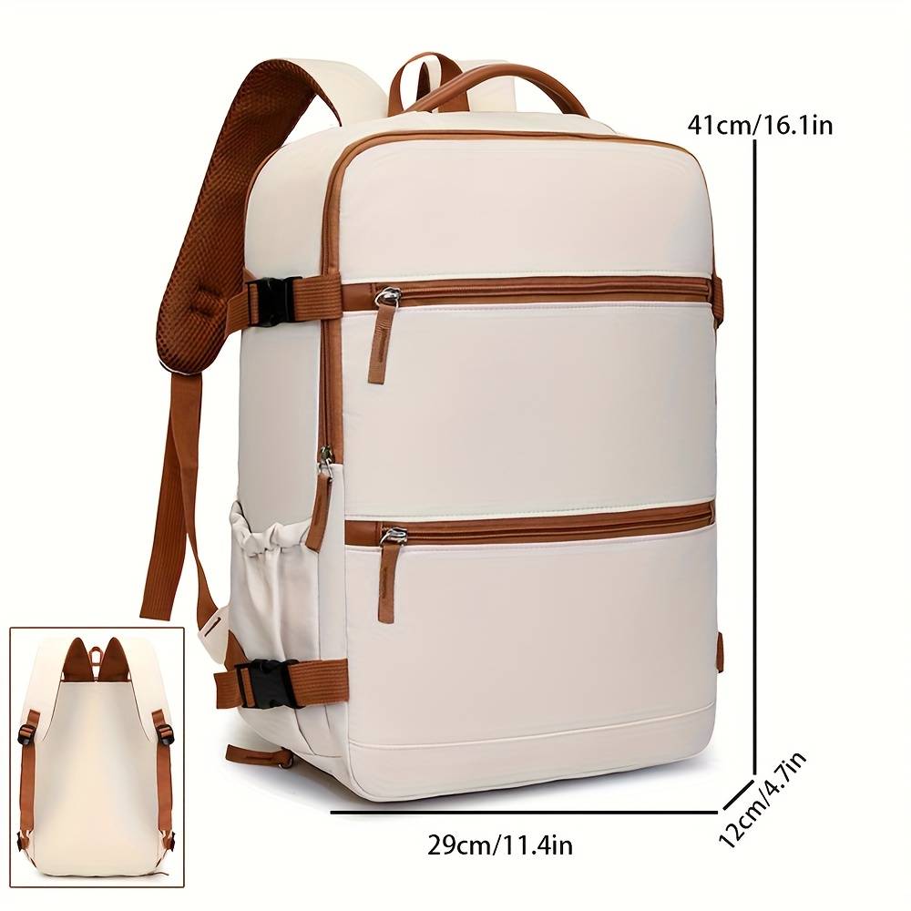 Travel Boarding Backpack Men's Luggage Bag Solid Color Casual Large Capacity Travel Backpack Women's Commuter Computer Bag Backpack Boarding Carry-on Bag