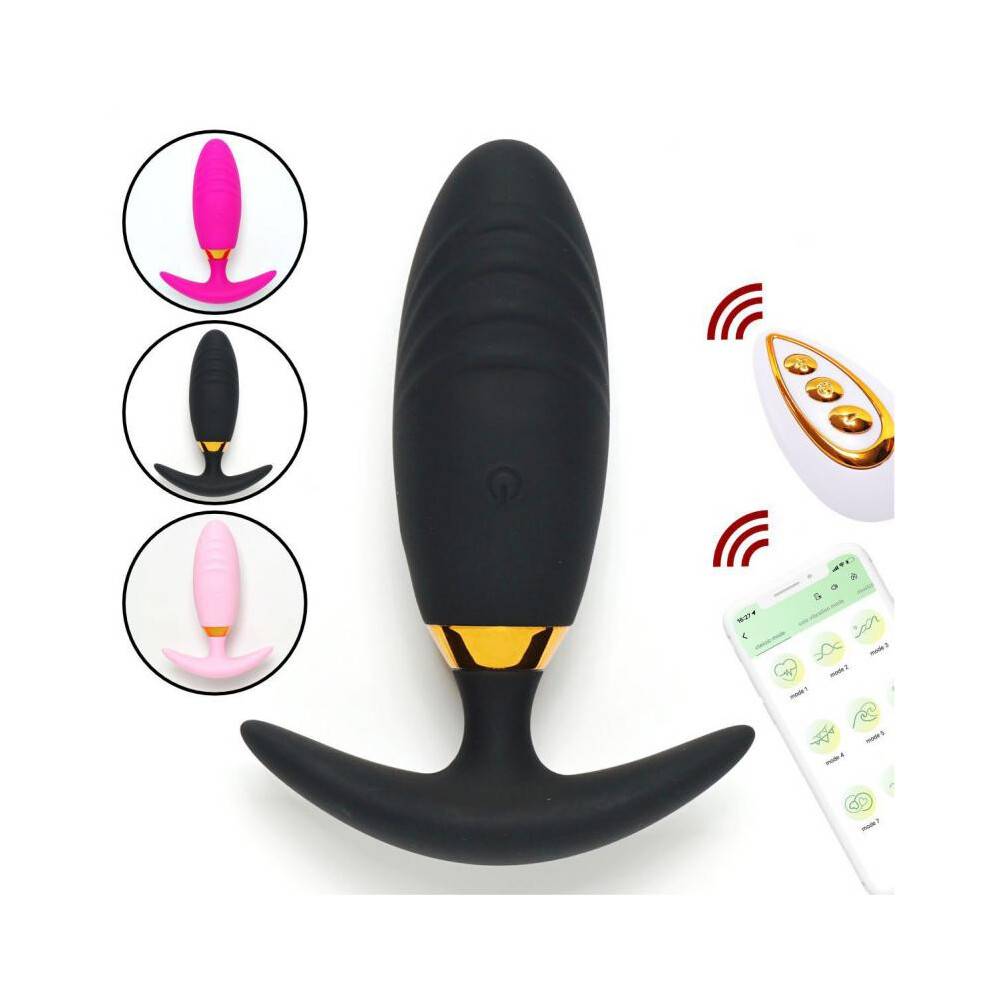 (Wireless remote control-black) Wireless Remote Control Vibrating Egg Adult Sex Toy Male Female Wearable Anal Butt Plug