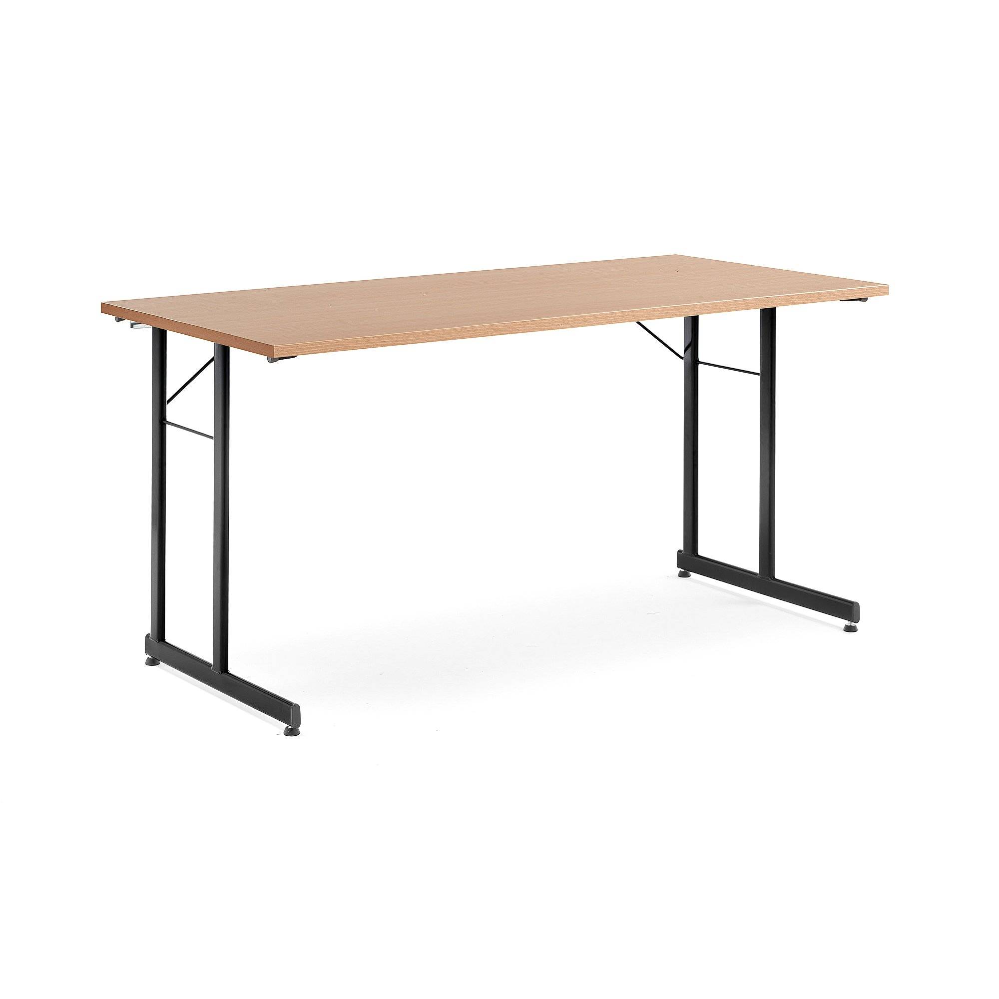 Bord CLAIRE, fällbart, 1400x700 mm, boklaminat, svart
