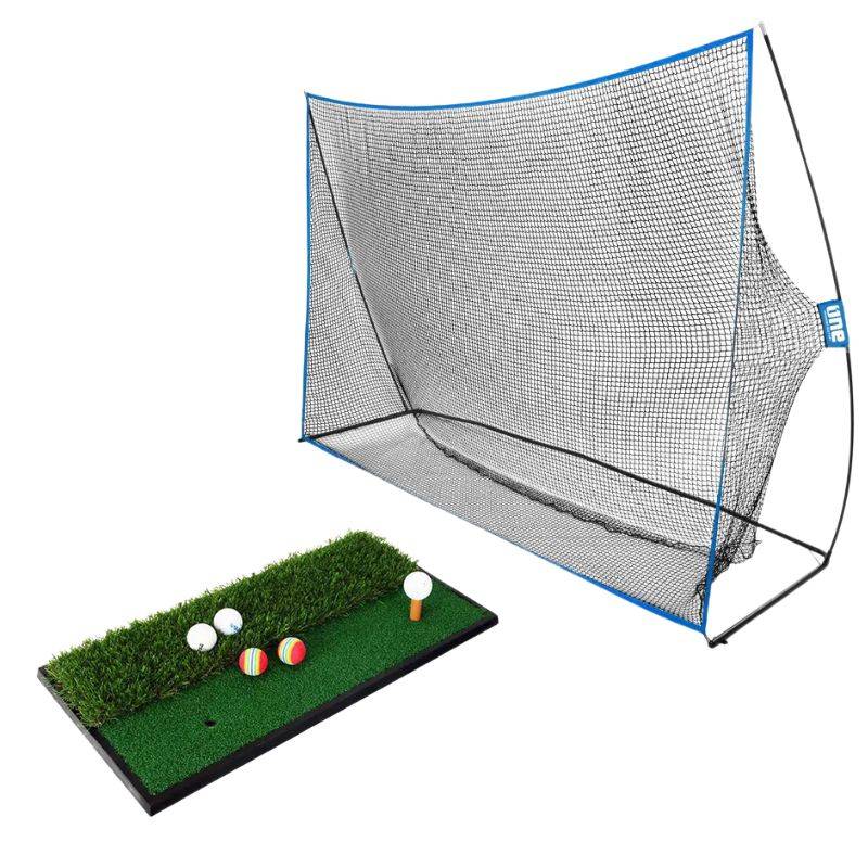 OneSwing Golf Net Hi-Speed + Double Grass Hitting Mat.