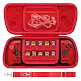 Aenllosi Hårt resefodral för Hori Nintendo Switch Split Pad Pro/Hori Split Pad kompakt kontroll, endast fodral (röd)