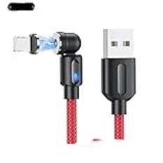 Magnetisk 540 roterande snabbladdning typ C och Micro USB-kabel för mobiltelefon - för Iphone svart - 2 m