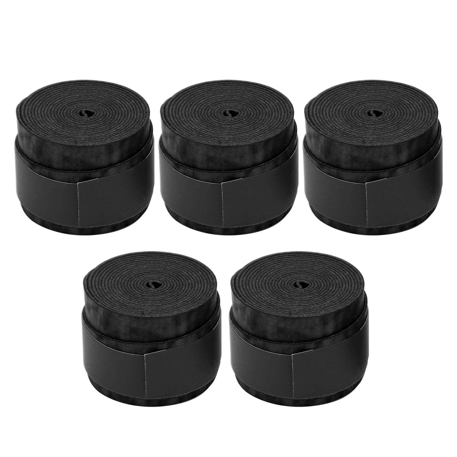 5PCS Handle Overgrip NonSticky Breathable Matte Racket Grip Tape for Badminton Table Tennis svart