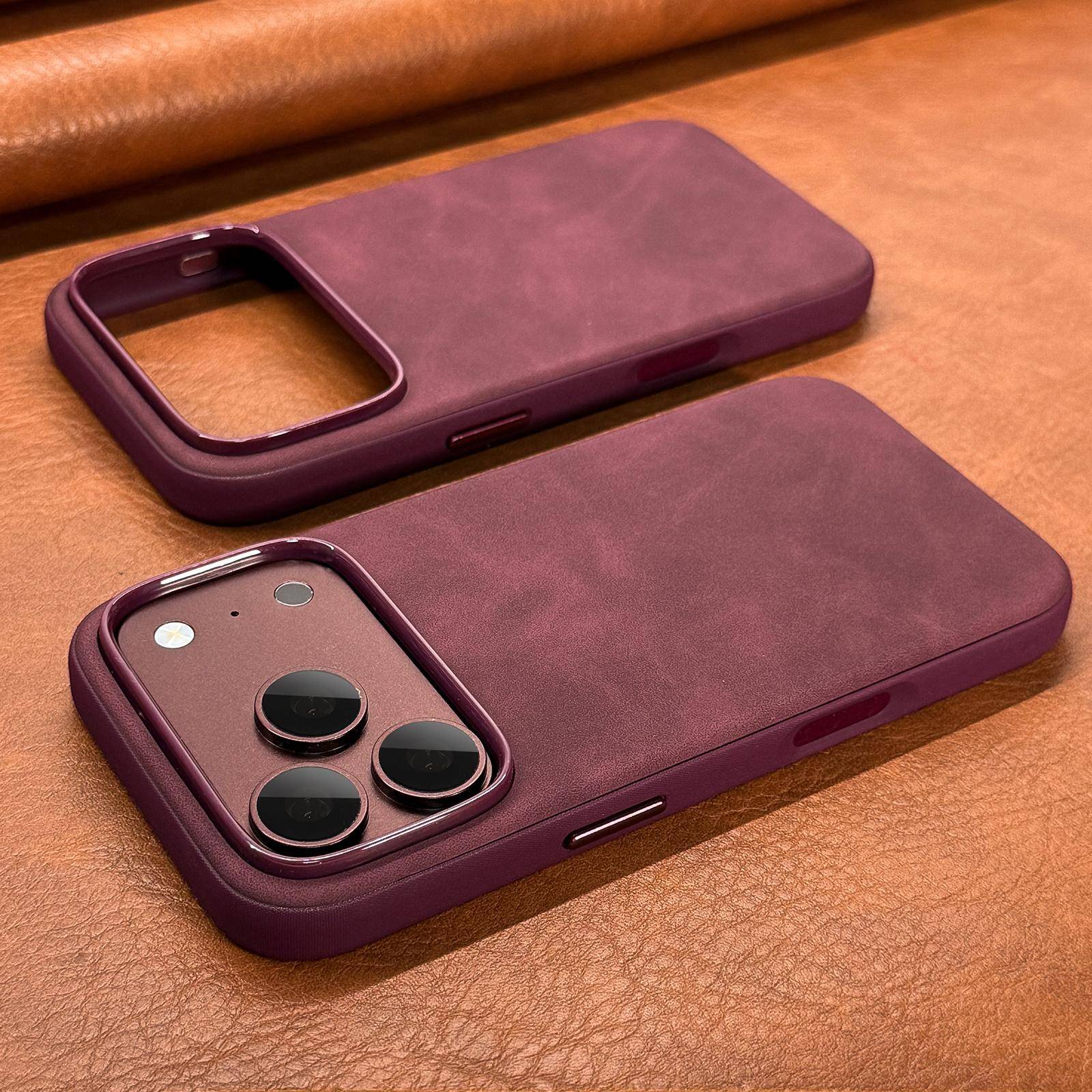 Phone Case - New Luxury Retro Artificial Sheepskin Faux Leather Phone Case For Iphone 13 17 18 Pro Max Matte Non-slip Grip Anti-fingerprint Business Camera Protection Shockproof Protective Cover