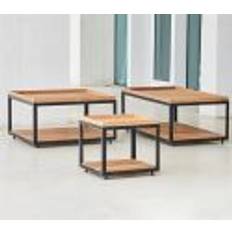 Cane-line Outdoor Level Sofabord Lille 48x48 cm - Lava Grey/Teak