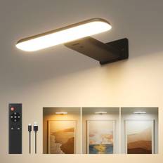 Fulen Tavelbelysning, sladdlös, batteridriven vägglampa för inomhusbruk, konstbelysning för målningar och fotoporträtt, darttavlebelysning, LED-vägglampa med 3 färgtemperaturer, fjärrkontroll med