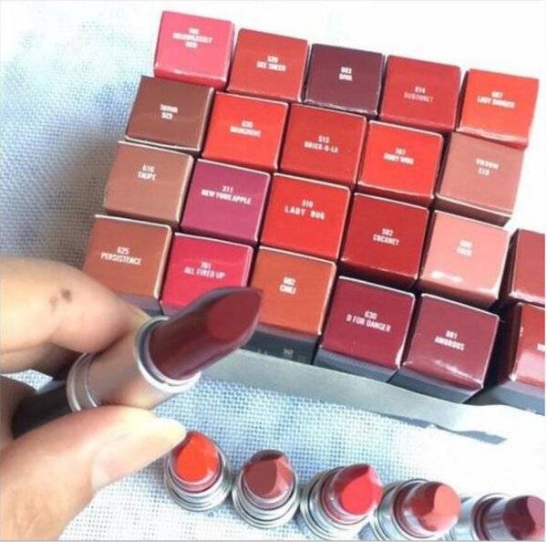 satin Lipstick Rouge A levres 13 Colors Lustre Brand Lipstick with Series Numbers aluminum tube New Package