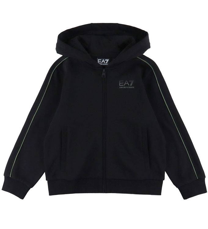 EA7 Cardigan - Sort m. Grøn - EA7 - 8 år (128) - Cardigan