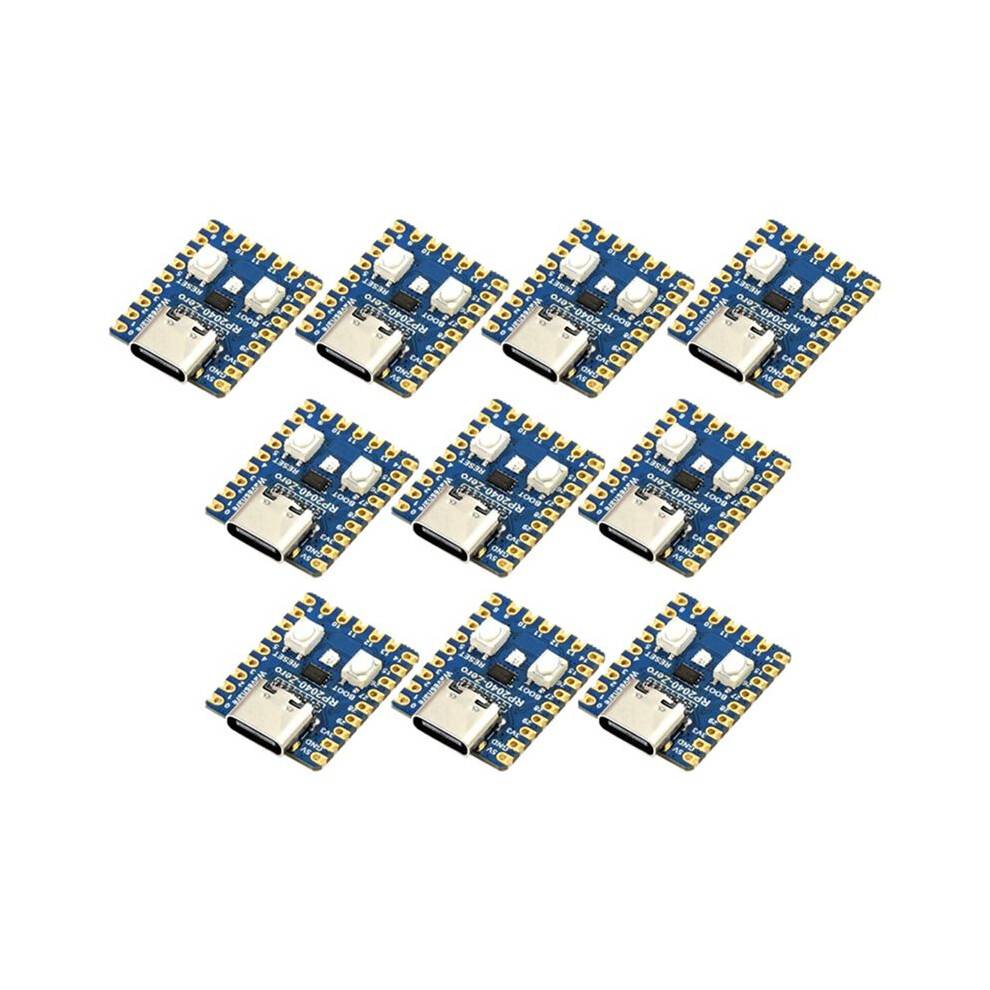 RP2040-Zero Microcontroller Development Board for Raspberry Pi RP2040 Dual-Core Cortex M0+ Processor 2MB Flash 10Pcs