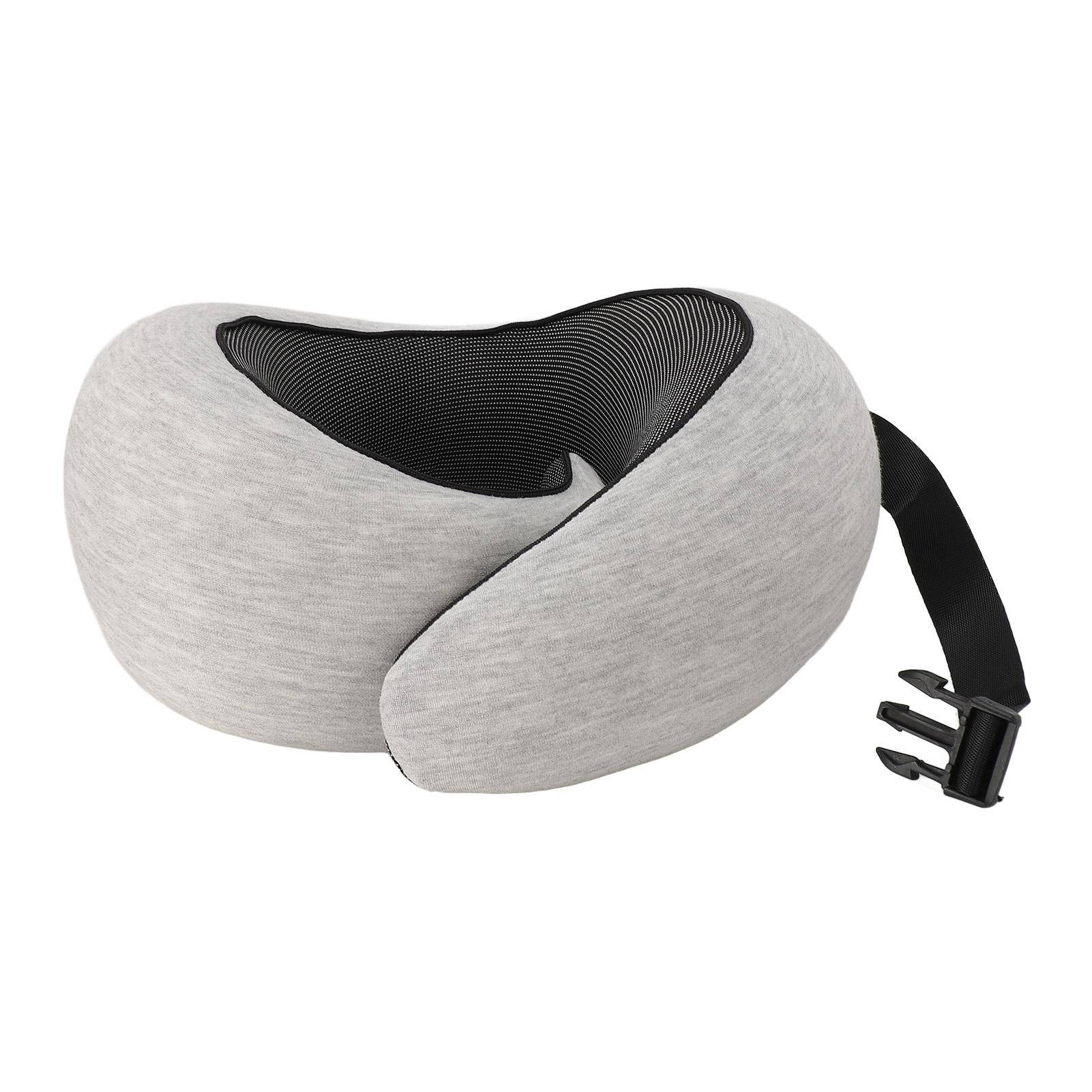 U Shaped Neck Pillow for Travel Double Support Buckle Memory Foam Portable Headrest Airplane Neck