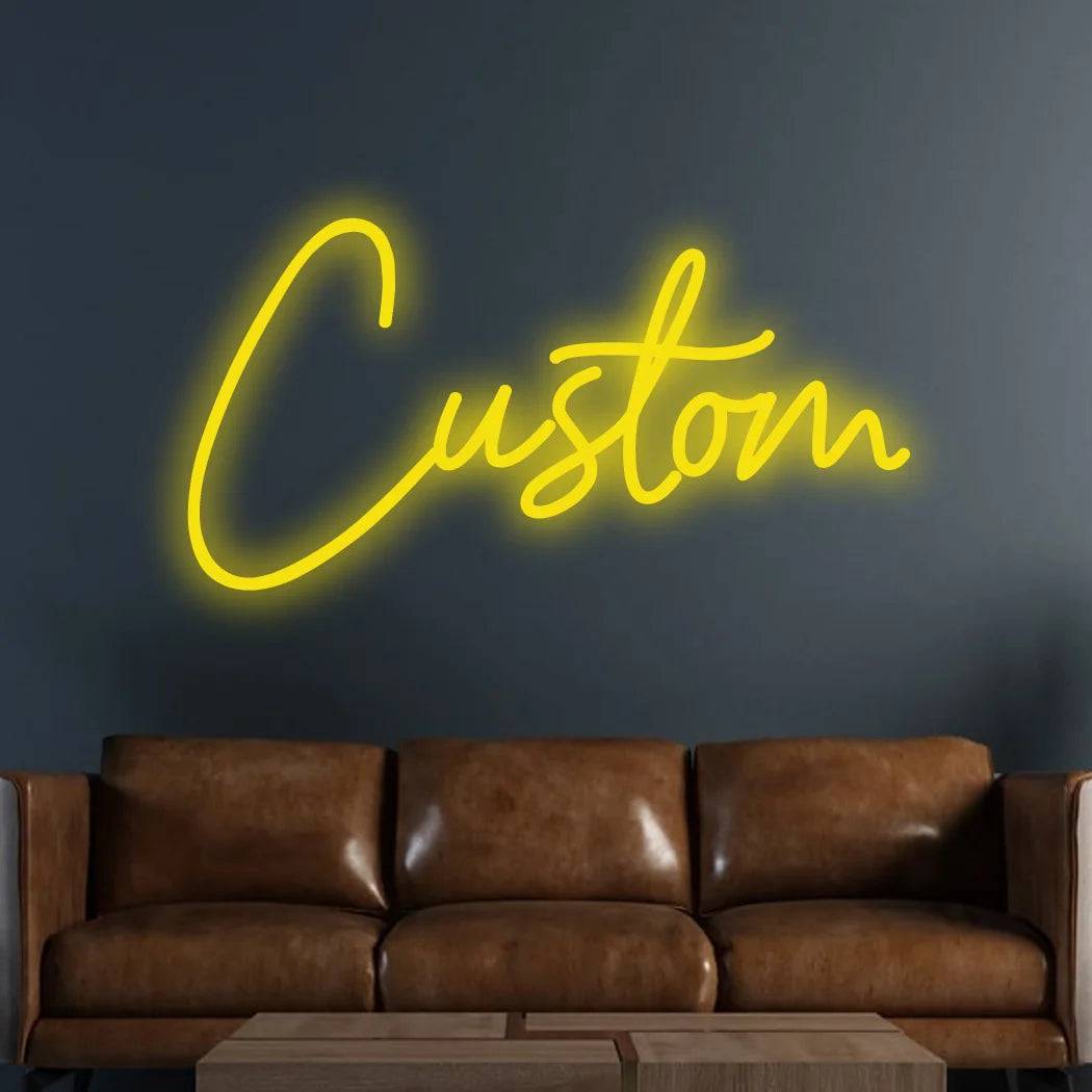 Custom Neon Sign Led Name Light for Kids Name Custom Signs Teenage Gift Led Neon Sign for Wall Decor Bedroom Decor Personalized - Lemon Yellow USB / 1 line 40cm 7 letter