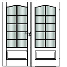 Fransk dør fra Swedoor, Craft SP10B, Dobbelt dør, Hvid NCS S0502-Y, Advance-line, M13,1x21