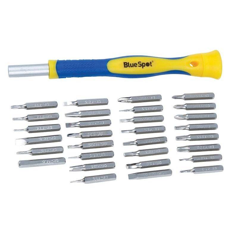 Bluespot Tools Precisionsskruvmejselsats, 31 delar One Size tropisk regnskog färg