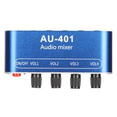 Mini Stereo Mixer 4 in 1 Out Volume Adjustment 3.5mm Sound Selector Amplifier for PC Laptop