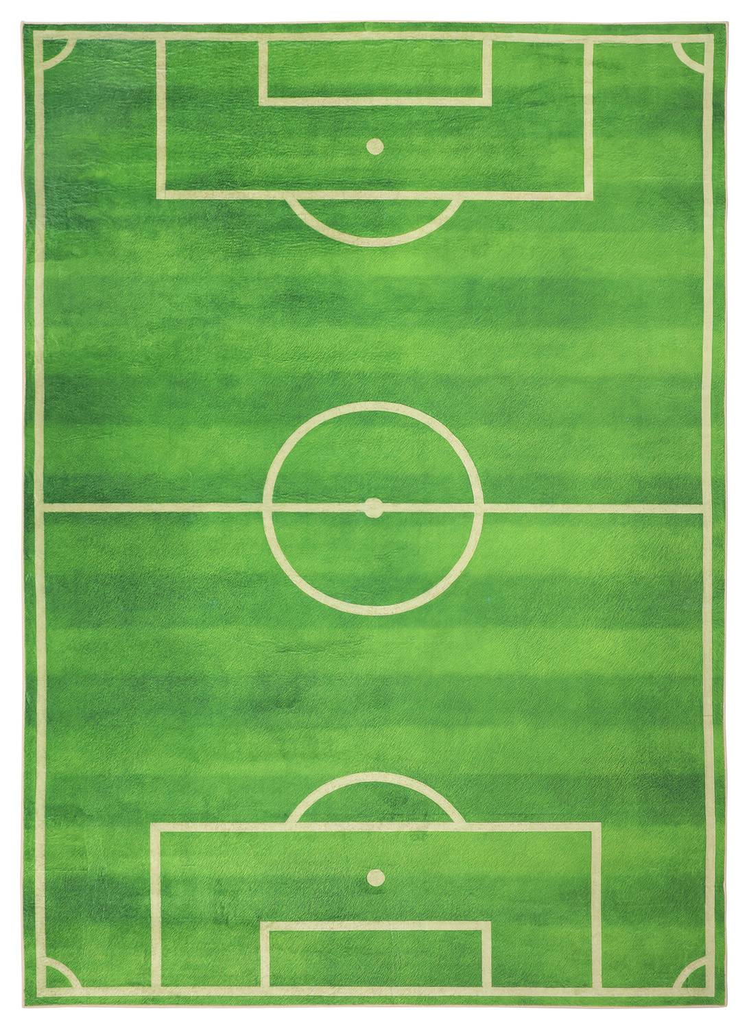 Barnmatta - Football Field (grön) (Storlek: 160 x 230 cm)