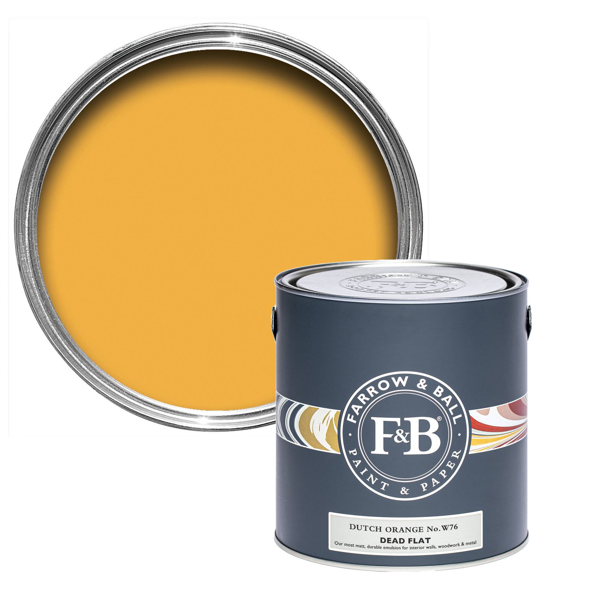 Farrow & Ball Dead Flat Archiv colour - Dutch Orange W76 - 5l - orange/yellow