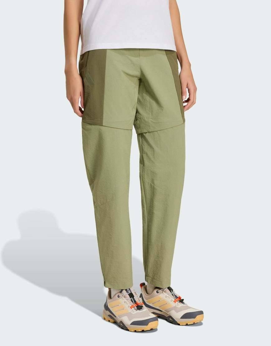 adidas Performance - Terrex Xperior Utilitas Clima365 - Olivengrønne bukser med aftagelige ben med lynlås - 32 Petite