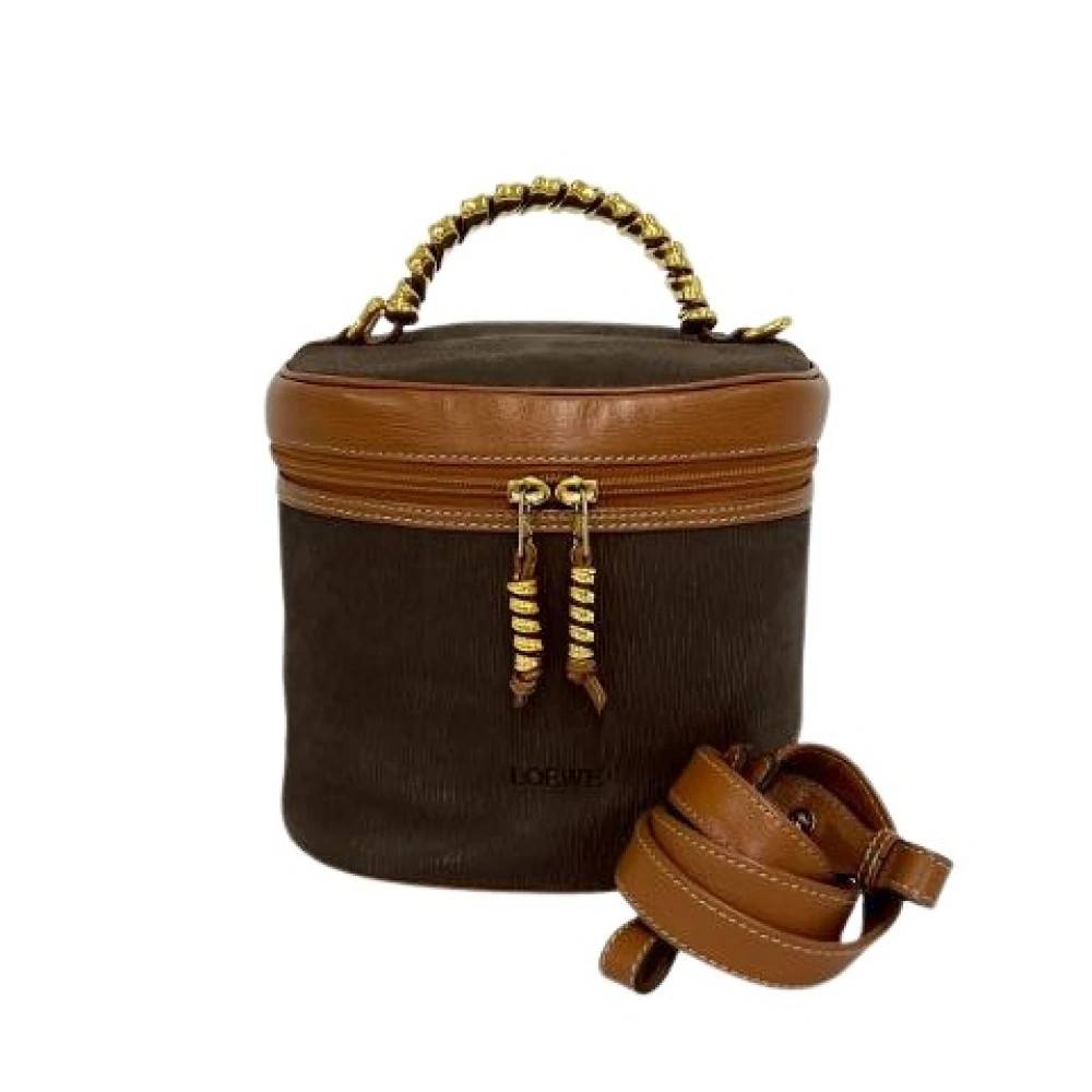 Loewe Pre-owned Pre-owned Læder 2way Skuldertaske - Vintage - Dame - Brun - ONE SIZE - Uld