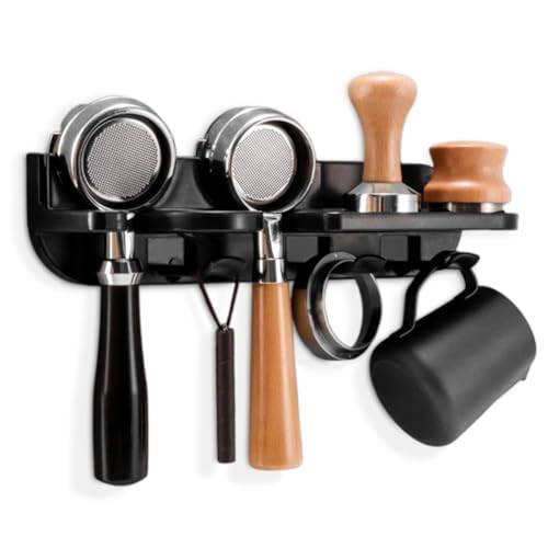 Zinueen 58 mm Kaffe-tamperstation – Siebträger tillbehör, barista tillbehör, espresso tillbehör för DeLonghi Dedica, Sage Barista Touch | Tamper Station 58 mm, Kaffe Organizer, Väggfäste