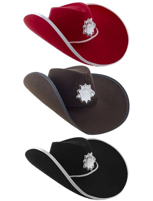 Sheriff cowboy hat Brun