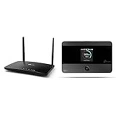 TP-Link Archer MR600 AC1200 LTE Router, Dual-Band 4G + Cat6 Gigabit WiFi Router (300 Mbit/s i nedladdning, Dual Band), Svart & TP-Link M7350-4G (CAT4) portabel WLAN-router, MiFi, svart