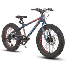 20 Inch Kids' Bike Fat Tire Mountain Bike for Boys and Girls, Shimano 7-Speed, Dual-Disc Brake,Beach