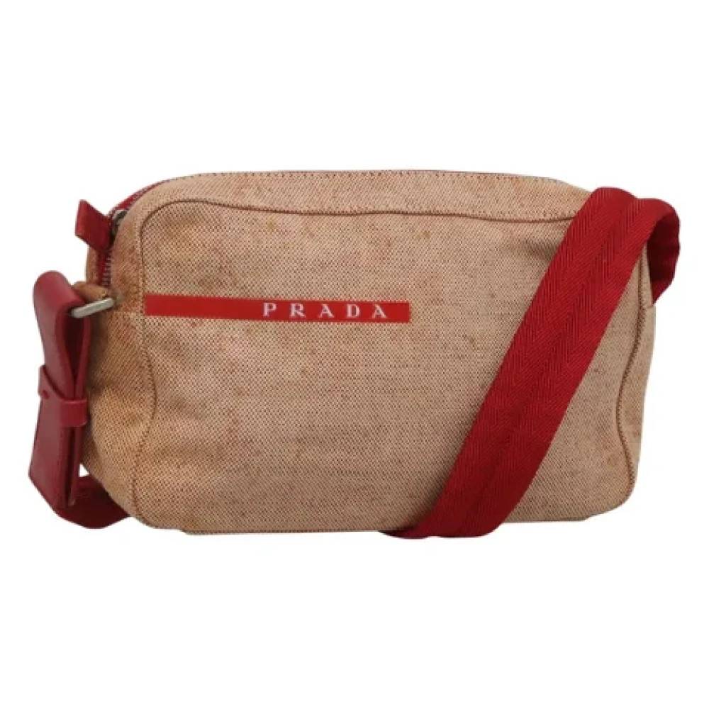 Prada Vintage Pre-owned Vintage Skuldertaske - Vintage - Dame - Beige - ONE SIZE - Uld