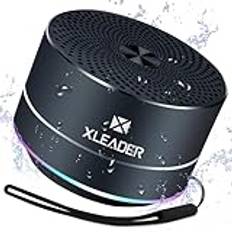 XLeader A6 liten Bluetooth-högtalare, IPX7 vattentät bärbar trådlös högtalare med anpassad basradiator för iPhone iPad Android smartphone, mini-duschhögtalare för resor utomhus fest