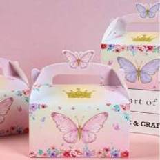 20pcs Cute Butterfly Carrying Cases Candy Cake Cookies Packaging Boxes Birthday Party Shower Gift Packing Supplies