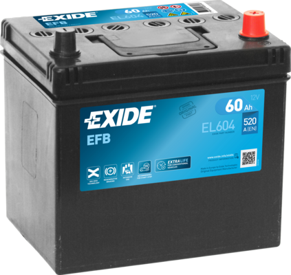 Batteri EXIDE EL604 för MAZDA, TOYOTA, MITSUBISHI
