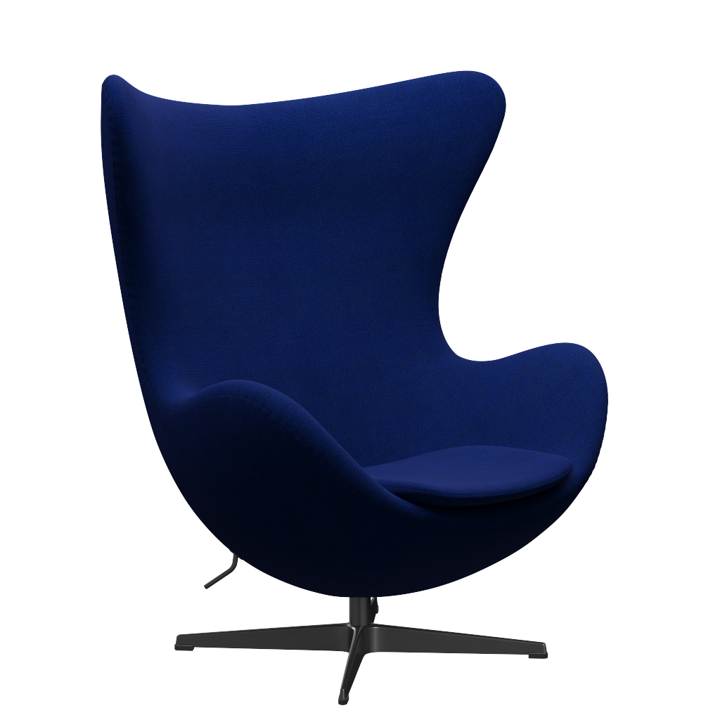 3316 Ægget loungestol, stel i sort af Arne Jacobsen Hallingdal - 754 Sea Blue - Jacobsen Plus