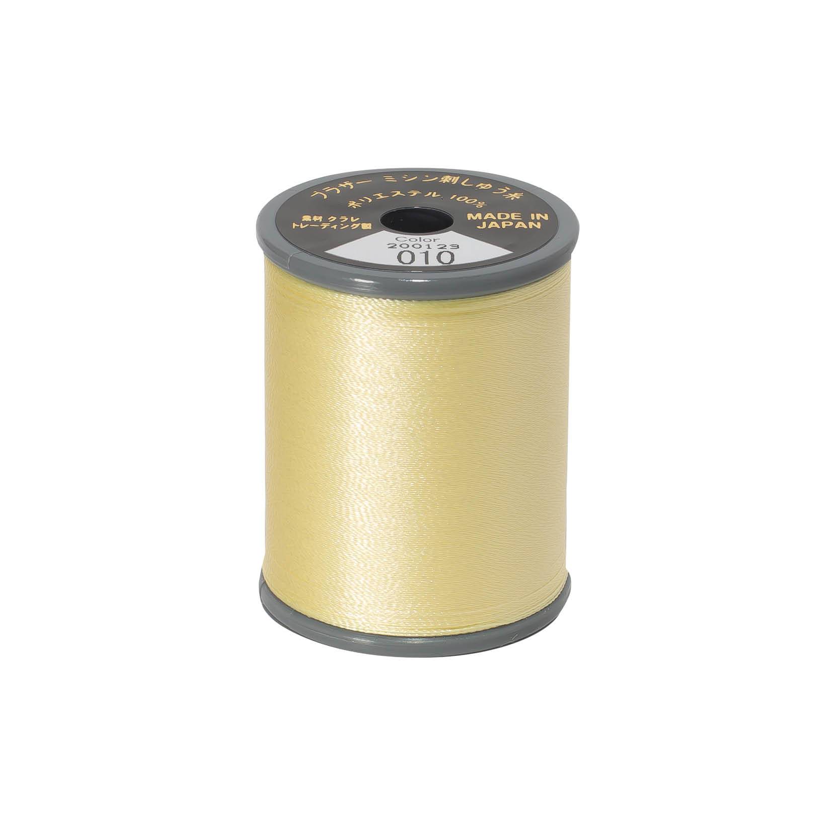 Brother satin-finish broderitråd - 010 Smørgul