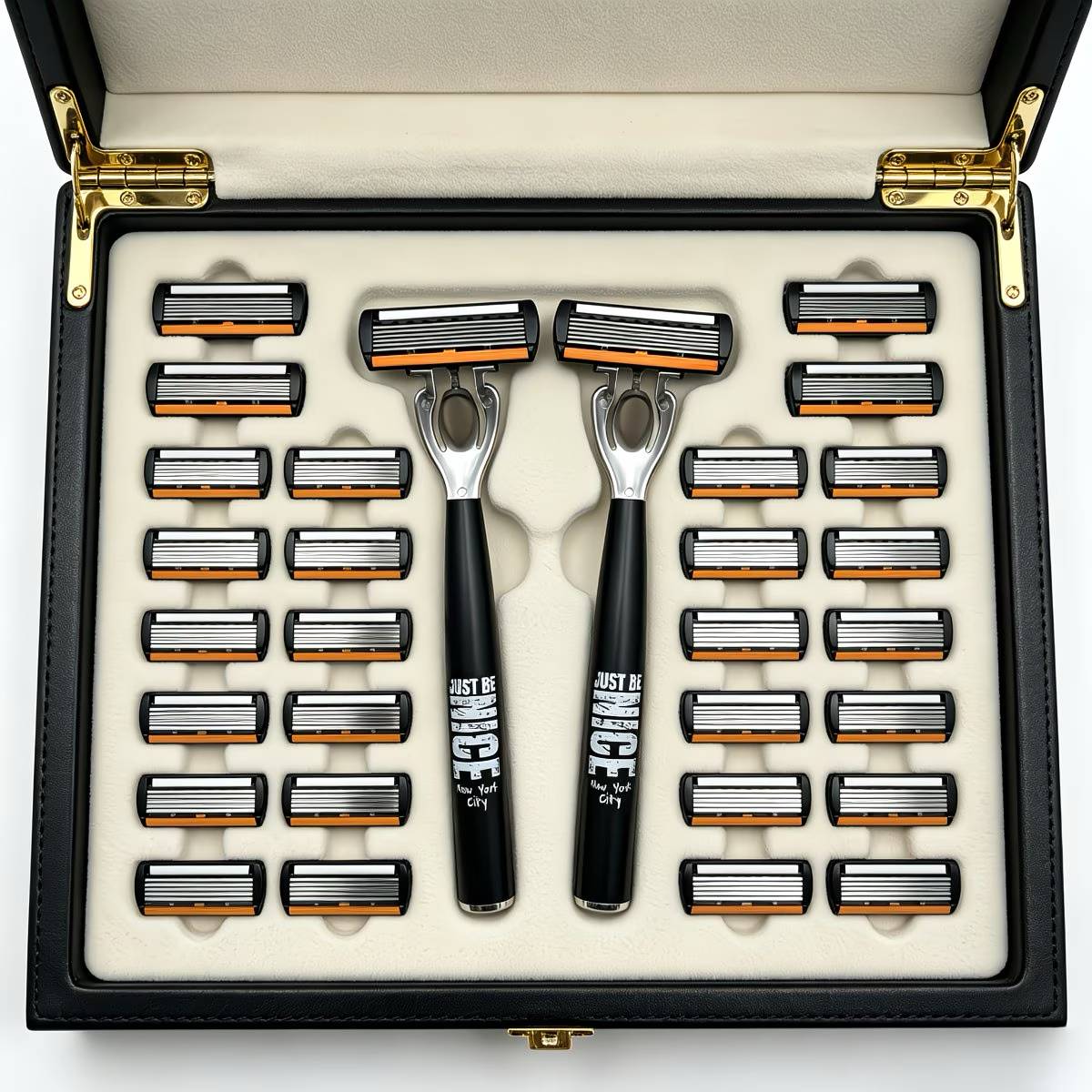 Men's Manual Safety Razor Set, featuring 6-layer stainless steel blades and an aloe vera lubricating strip | perfect as a gift.