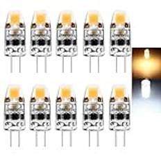 G4 COB LED-ljus, AC/DC 12 V, 360 graders strålvinkel, två stift G4, JC, RV, COB, glödlampa, kristallljus, 15 W 20 W 30 W, halogen, 10 st (LED G4 1 W varmvit)